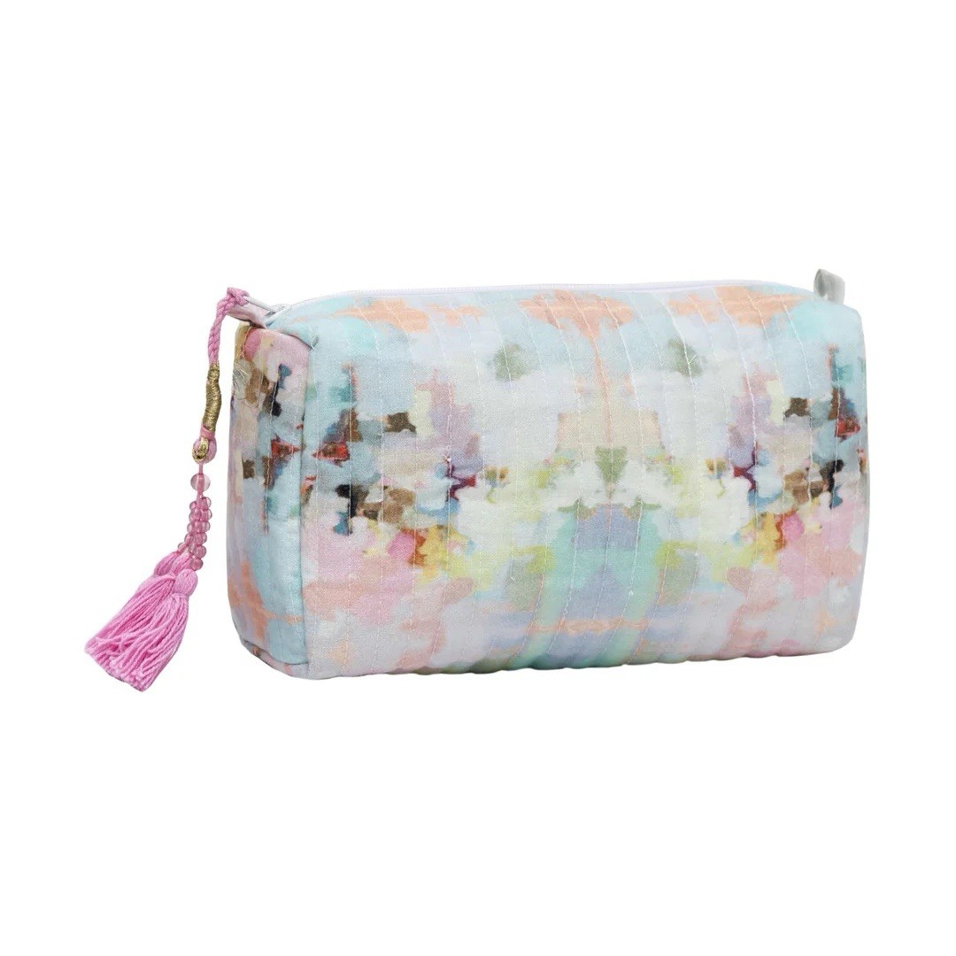 Laura Park Brooks Avenue Small Cosmetic Bag Tassel Zip Pouch - $32 Retail New!