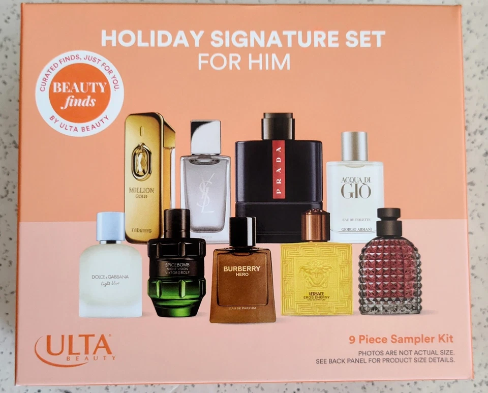 ULTA BEAUTY Mini COLOGNE 9 PC Set HOLIDAY SIGNATURE FOR HIM *NEW & SEALED* read - Image 2 of 4