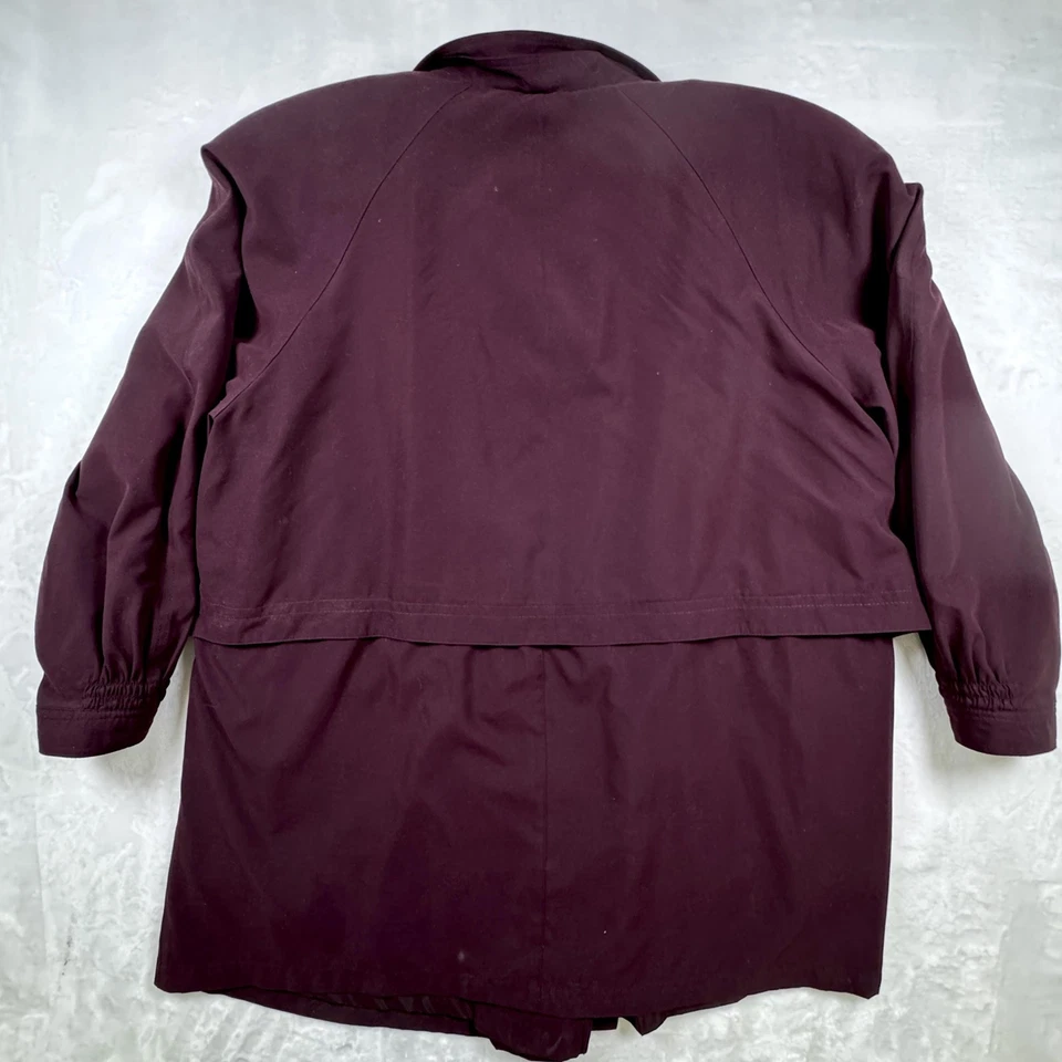 Chaqueta impermeable vintage años 90 Lane Bryant para mujer 22 24 botones frontal forrada Foto 3 de 4