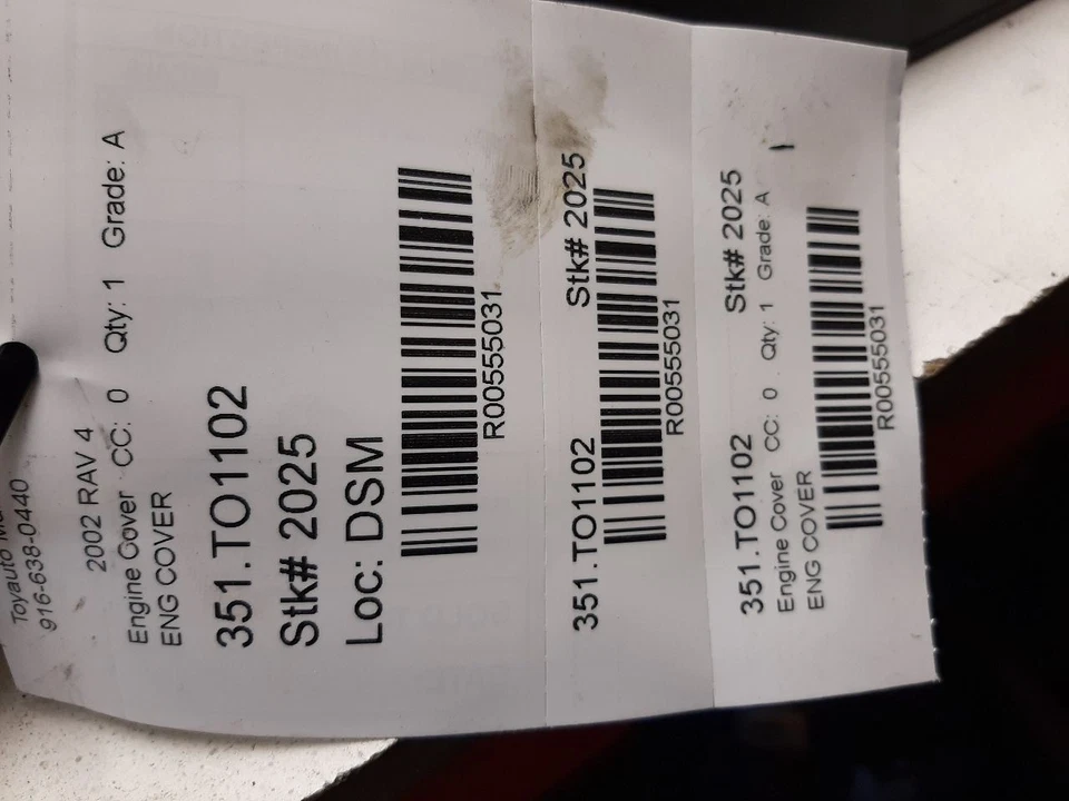 02 TOYOTA RAV 4 CUBIERTA MOTOR Foto 4 de 4