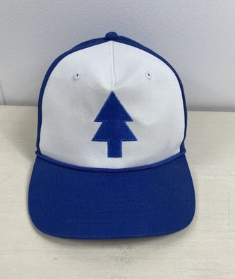 Dipper Gravity Falls Hat Blue Pine Snap Back Cap White Blue Tree Embroidered