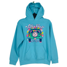 Jerzees Nublend Volleyball Hoodie Sweatshirt Youth Girls Large Blue Pullover