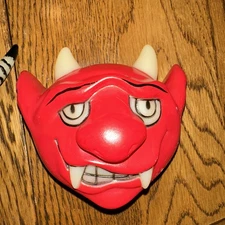 Vintage 1987 Dakin Glow in Dark Red Devil Door Knob Cover Halloween 4” Retro