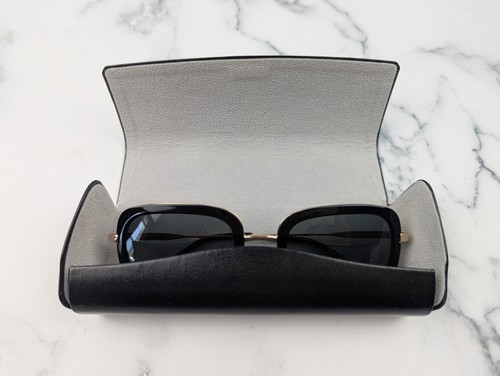 Quince Oliver Polarized Stainless Steel Sunglasses Black Gold Square w/Case - Picture 8 of 12