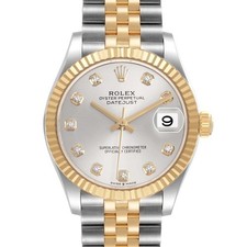 Rolex Datejust Midsize 31 Steel Yellow Gold Diamond Ladies Watch 278273 Box Card
