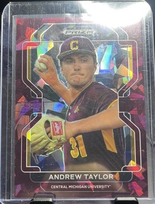 Andrew Taylor 2022 Prizm Draft Picks Purple Cracked Ice  PDP80 /23 Rookie RC SSP