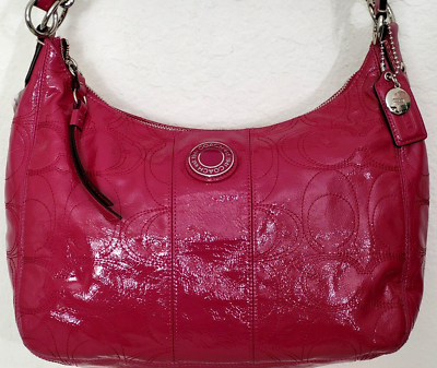 🌞COACH 1941 F19282 MAGENTA PINK LEATHER C-STITCH TOP ZIP SHOULDER