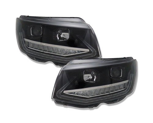 Scheinwerfer für VW T6 15-19 Led Tagfahrlicht Multivan Transporter schwarz glanz - Bild 7 von 8