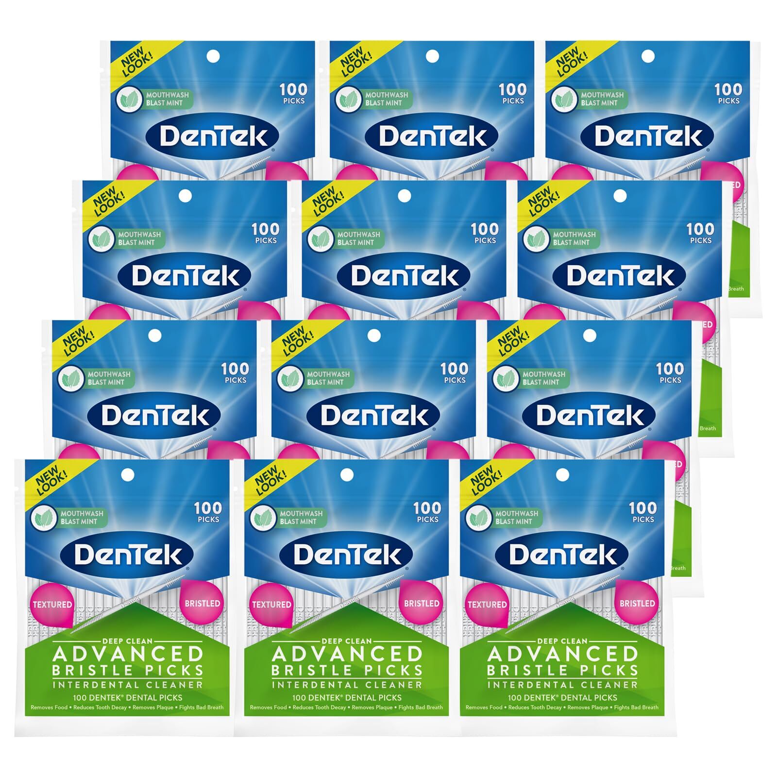 DenTek Deep Clean Bristle Picks 1200 Count Travel Toothbrush for Fresh Teeth