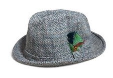 Vintage Fedora Hat Men's Medium Grey Tweed Wool Trilby Kangol English Vagabond M