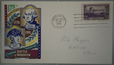 US 1951 FDC, Washington Battle of Brooklyn 175th, Cachet Craft, 3c (#2)