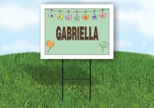 GABRIELLA WELCOME BABY GREEN 18 in x 24 in Yard Sign Road Sign with Stand