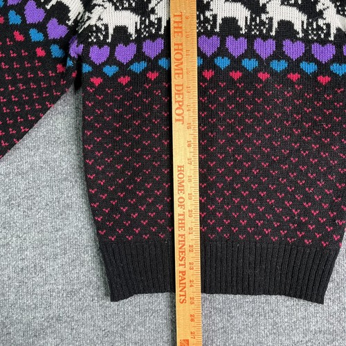 Vintage Matisse Sweater Girls Small Knit Unicorn Hearts Colorful Pullover - Picture 3 of 6