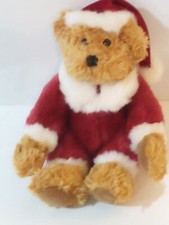 Russ Berrie Co. Plush KRIS Santa Teddy Bear 8" X 5" ChristmasToy Pre-Owned