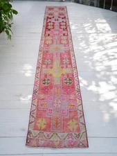Turkish  Rug HandMade Rug Tribal Rug Narrow Runner Rug 2 x 12 ft Kitchen Runner