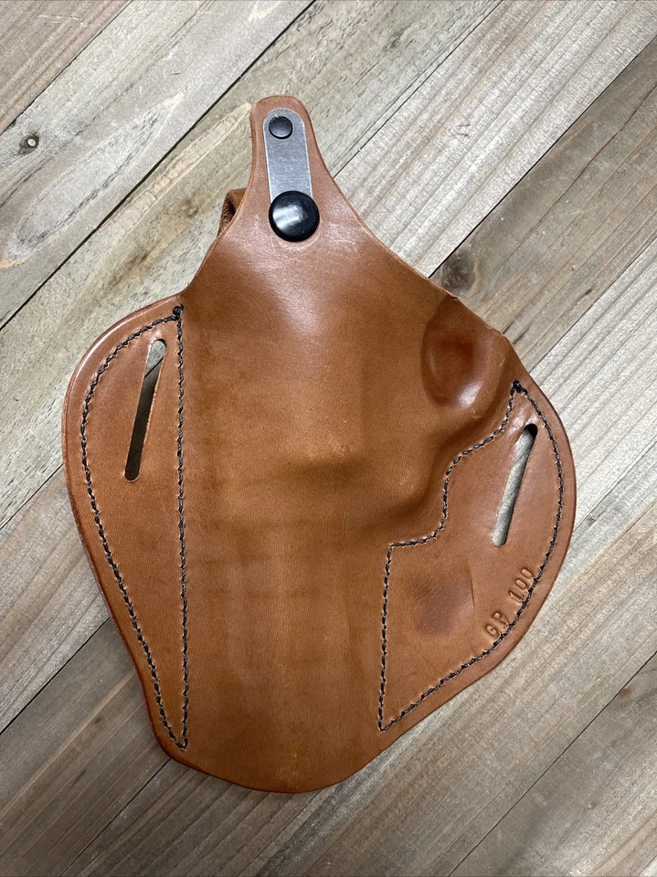 Coldre de panqueca Ruger GP100 4” RH couro quebra polegar OWB (LEIA O PRAZO DE ENTREGA) - Imagem 2 de 2