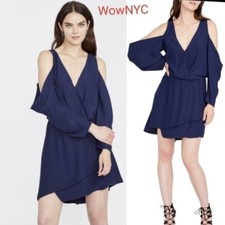 Wrap Mini Dress 0 XS Navy Blue Cold Shoulder Party Resort RACHEL ROY NWT