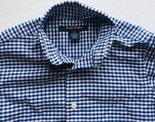 Brooks Brothers Fleece Boys Blue Gingham Button Down Non iron Shirt Size Small
