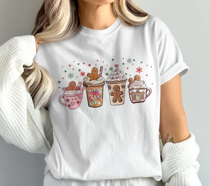 T-Shirt Unisex Comfort Colors Gingerbread T-Shirt, Cute Winter Shirt, Winter des