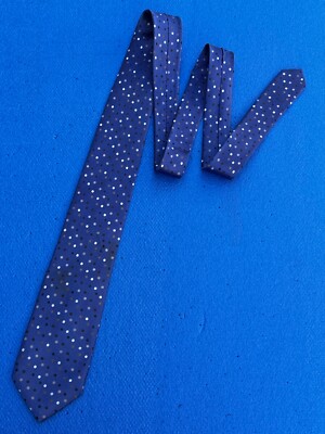 Authentic Paul Smith Striped Polka Dot Design On Blue 100% Silk
