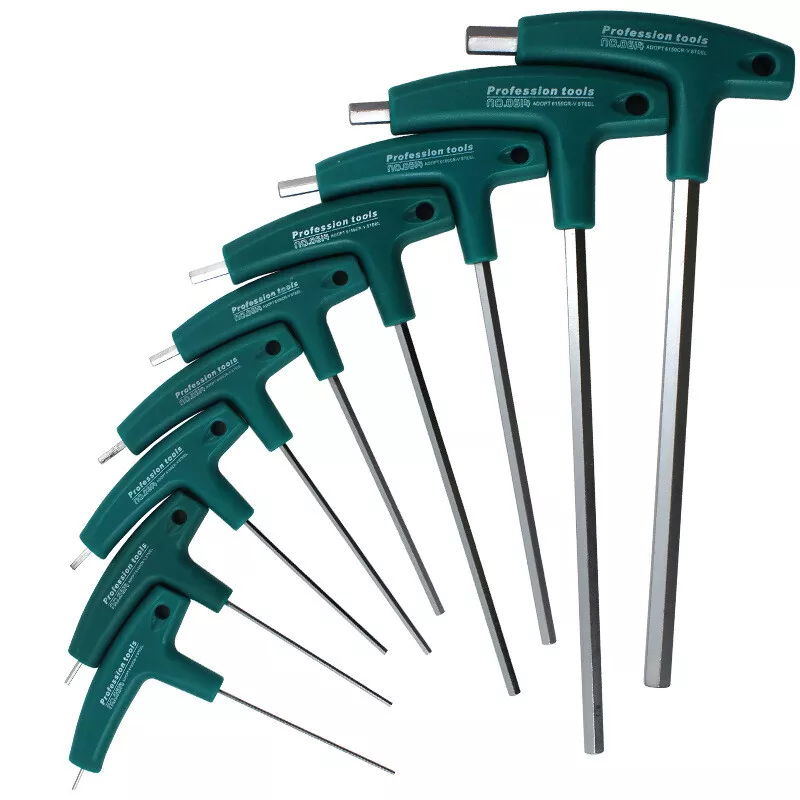 1.5mm 10mm Wrench T Handle Hex Allen Key Screws Screwdriver Driver Tools Set