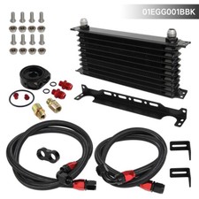 Universal AN10 10 Row Oil Cooler Kit W/ Bracket+Oil Filter Adapter Hose line Kit