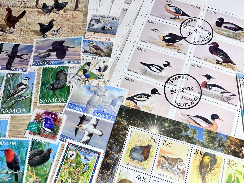 BULK LOT 150 BIRD STAMPS Mixed Australia New Zealand World Decimal