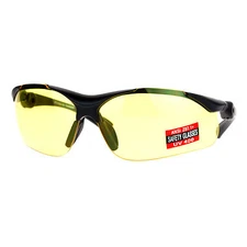 Yellow Lens Protective Safety Glasses UV 400 ANSI Z87.1+ Up Down Temple