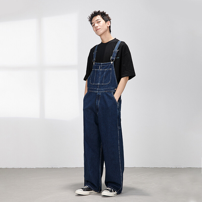 帽子 DENIM DUNGAREE Vintage Style Men Denim Bib and Brace Overalls Heavy Duty