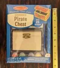 Melissa Doug Decorate Your Own Wooden Pirate Chest New
