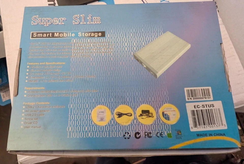 3.5-In USB 2.0 IDE SATA Aluminum Hard Disk Drive External Enclosure Case NEW - Image 4 of 4