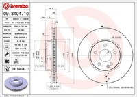 2X Brembo 09.8404.11 Bremsscheibe FüR MERCEDES-BENZ