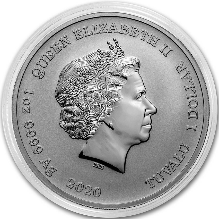 2020 Tuvalu 1oz Silver Black Flag The Royal Fortune Black Bart