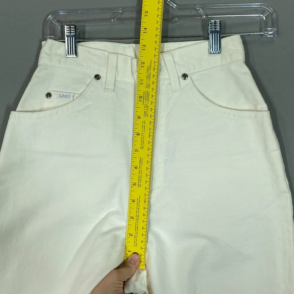 Pantalones de mezclilla blancos de cintura alta de colección para mujer pierna cónica mamá años 80 90 7 (25x32) XS Foto 4 de 4
