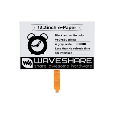 Waveshare 960×680, 13.3inch E-Ink Raw Display SPI without PCB for Raspberry Pi