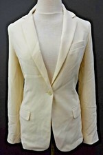 Theory Women's Notch Lapel One-Button Flap Pocket Staple Blazer Classic Crepe 2
