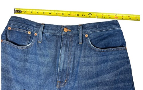 Madewell Damen Größe 31 x 32 Baggy Straight Jeans Whiskered Blau Distressed Denim - Bild 19 von 24