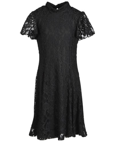 Pink & Violet Big Girls Flutter Sleeve Lace Dress Color:Black Size:7 - Picture 4 of 6