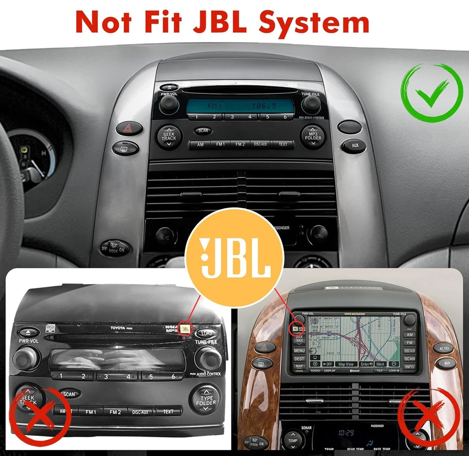For Toyota Sienna 2004-2010 Android 13 Apple Carplay Car Radio Stereo GPS Navi — 第 4/4 张图片