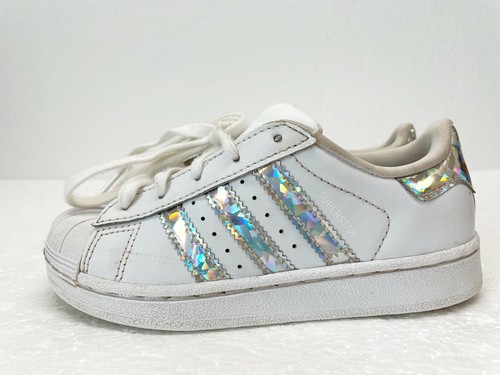 white & silver superstar trainers junior