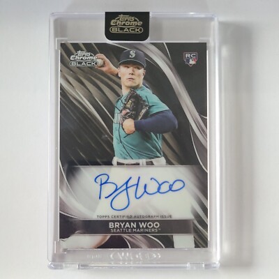 2024 Topps Chrome Black Bryan Woo Auto Seattle RC | eBay