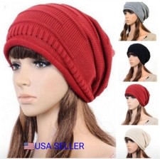 Unisex Women Men Knitted Winter Casual Slouchy Beanie Baggy Hat