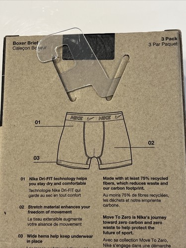 Nike Youth Boy's 3-Pairs Boxer Briefs Underwear Micro Dri-FIT Size Medium - Picture 2 of 3