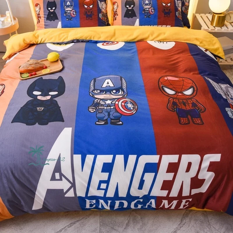 Superhero Milk Fleece 3pcs / 4pcs Quilt Set Cartoon Kids Bed Sheet Pillow Case - Image 4 of 4