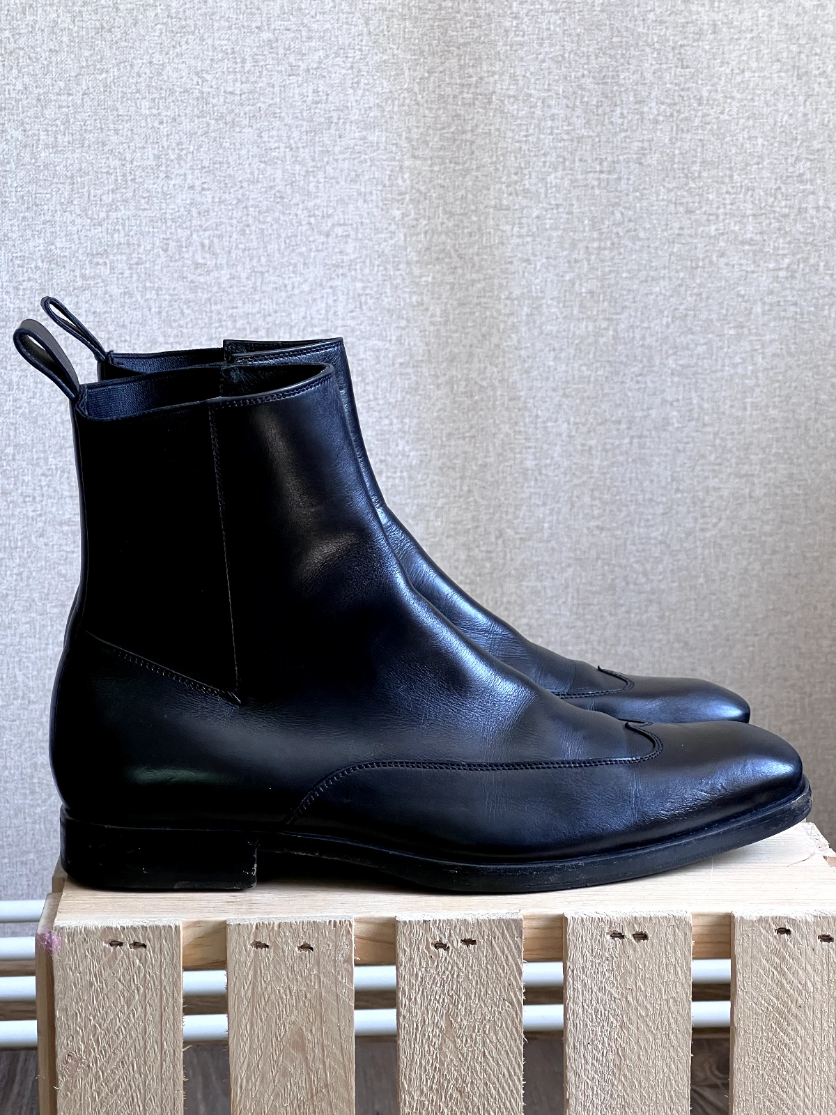 Chaussures Vintage Homme Gucci Cuir Chelsea Noir Taille 40