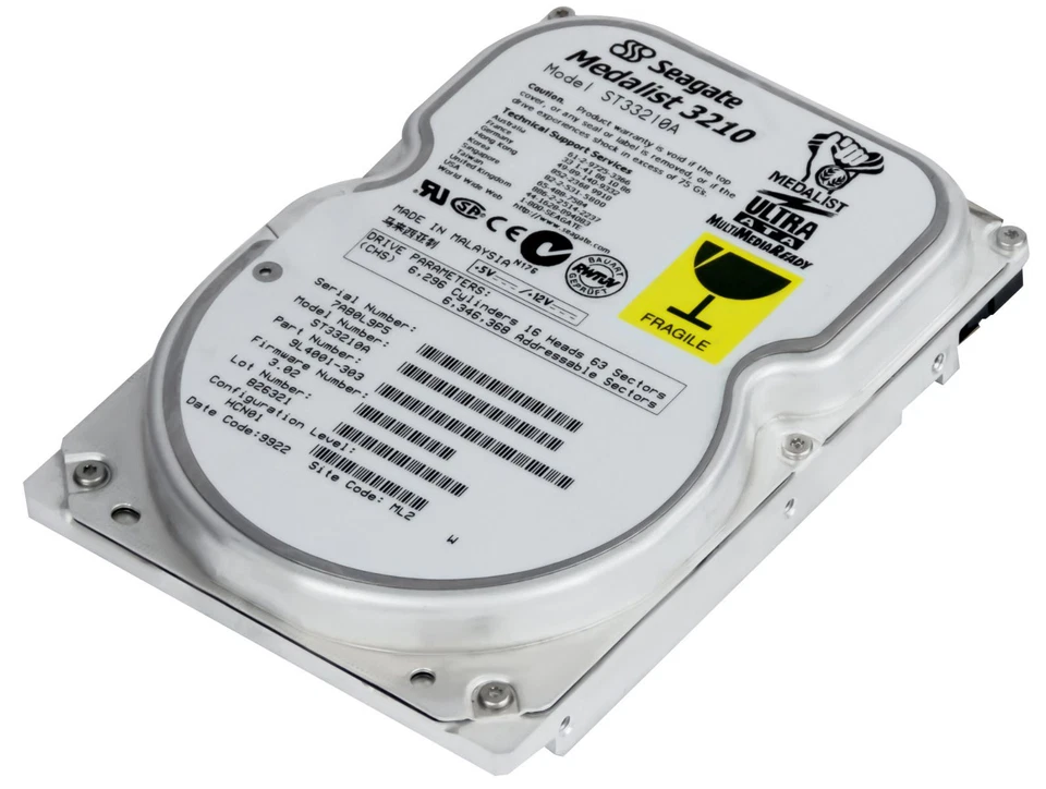 Hard Drive Seagate Medalist 3210 ST33210A 3.2GB 5400U/Min 256KB Ata 3.5 " Inch - Image 2 of 3