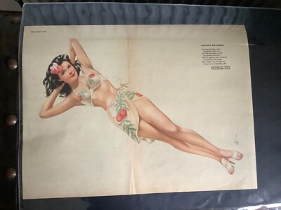 Original 1945 Varga Esquire Girl Pinup Gatefold Art Deco ''klassisches Exemplar''