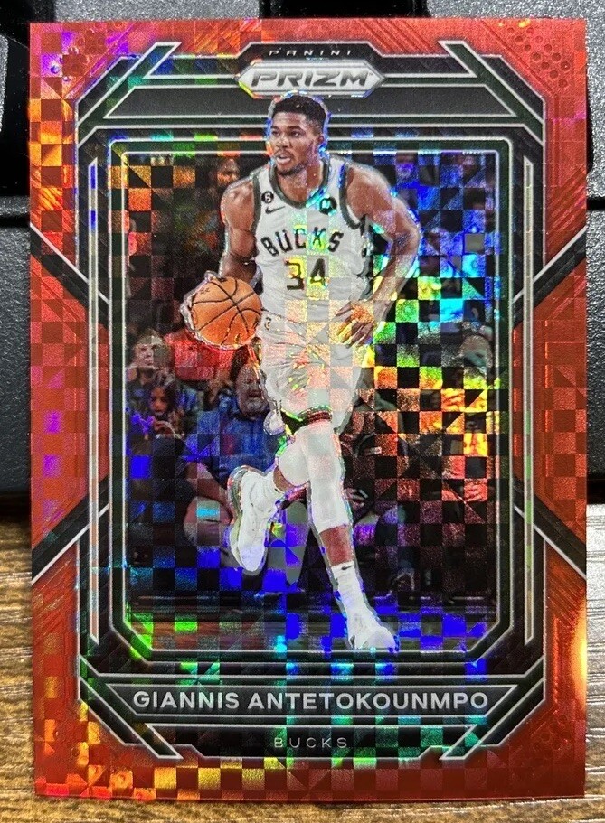 Giannis Antetokounmpo 2022-23 Panini Prizm Red Power #/75 Prizm #96