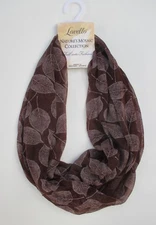 iBOT Brown leaf NATURE's MOSAIC INFINITY SCARF