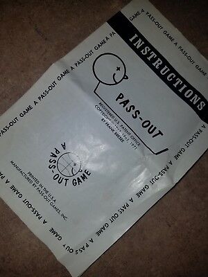 Frank Bresee S Pass Out Board Game Replacement Instruction Only 25th Anniversary Ebay